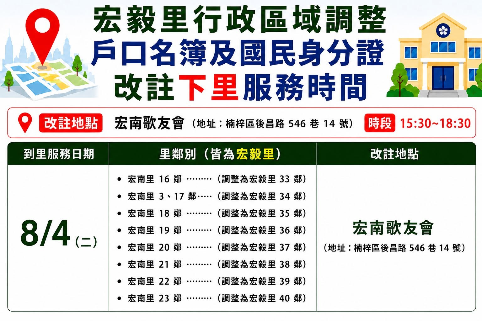 重要通知里鄰合併公告