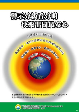 #消費者保護宣導#警示分級看分明 快樂出國最安心 快樂出門 平安回家!!