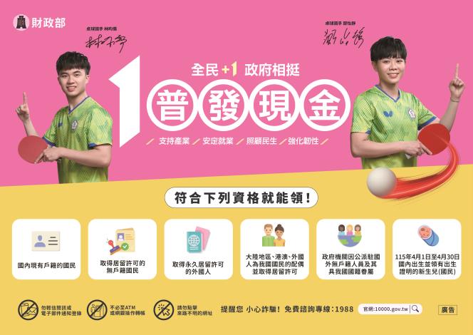 💰普發現金1萬元💰  11/24 開放郵局領現！