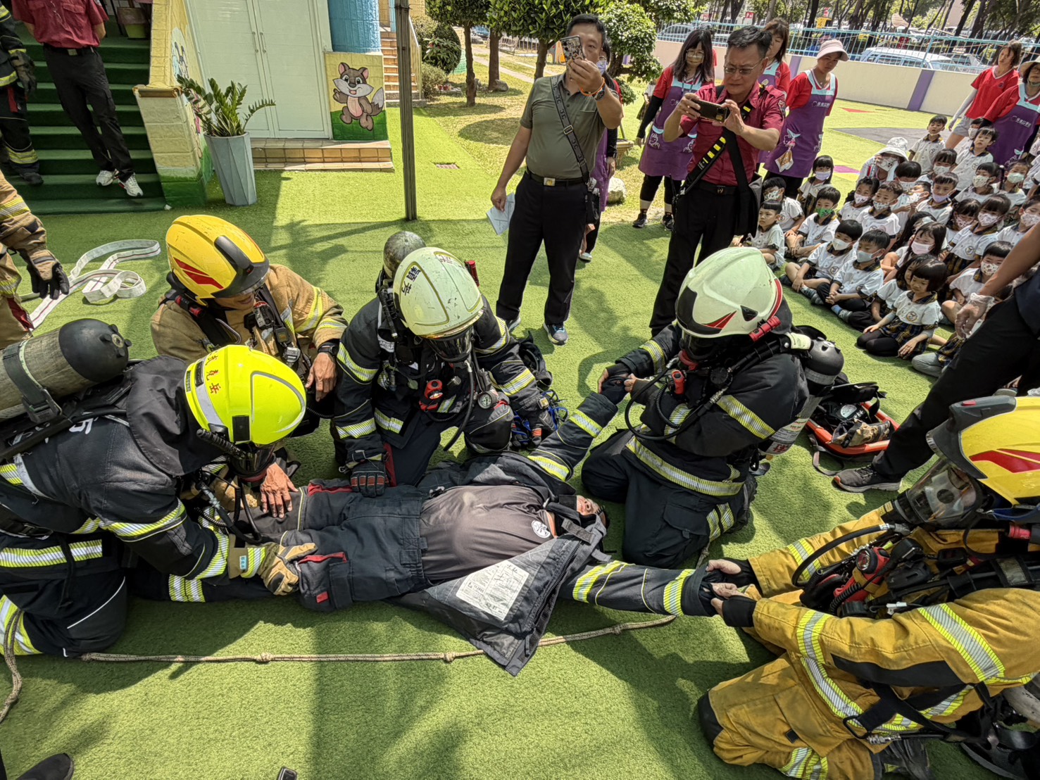 菁華幼兒園辦理消防搶救演練 提升幼童防災應變能力
