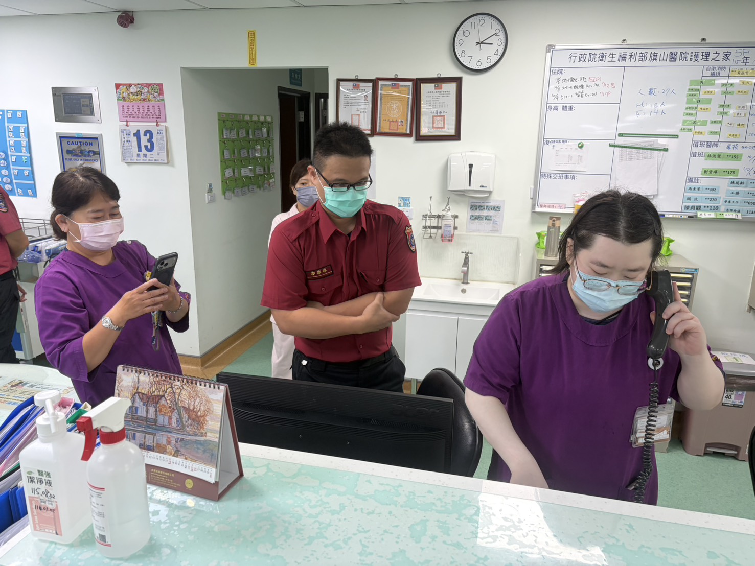 強化長照防災能力！旗山消防隊協助旗醫護理之家辦理「自衛消防驗證」
