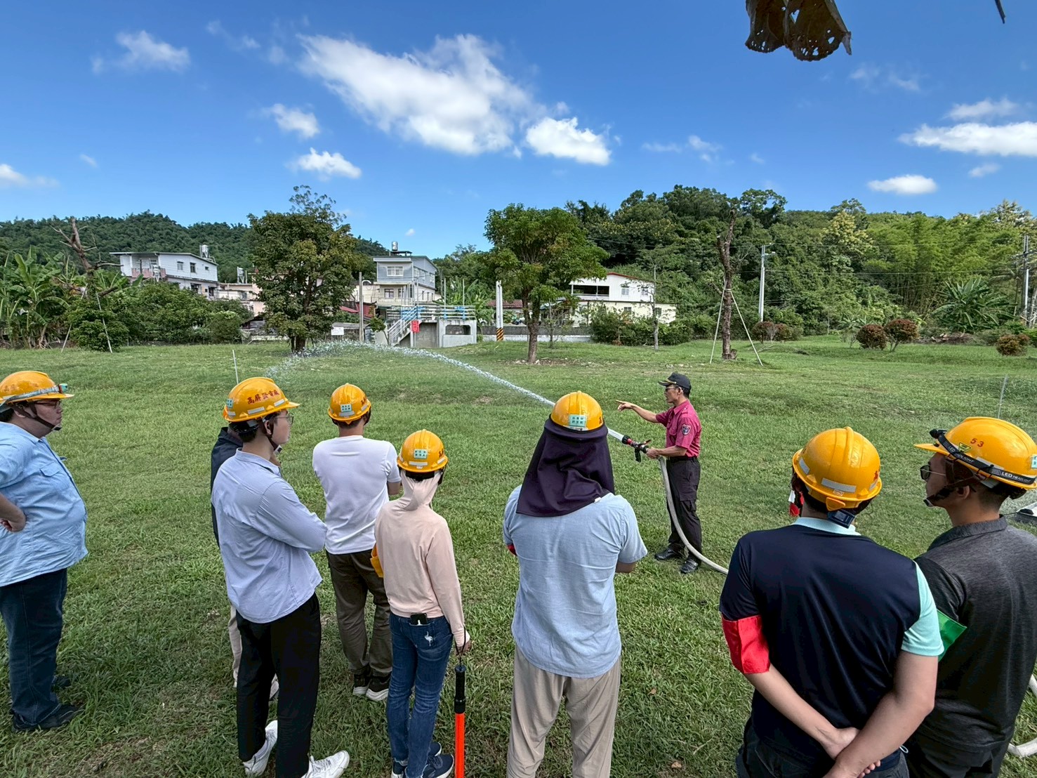 美濃消防隊至竹子門電廠防火宣導強化火災應變技能