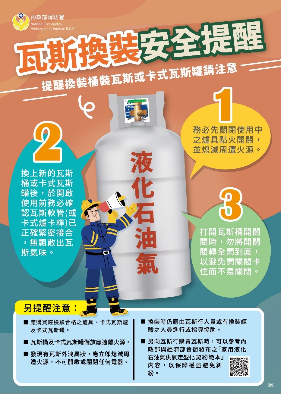 瓦斯換裝安全提醒 瓦斯換裝安全提醒