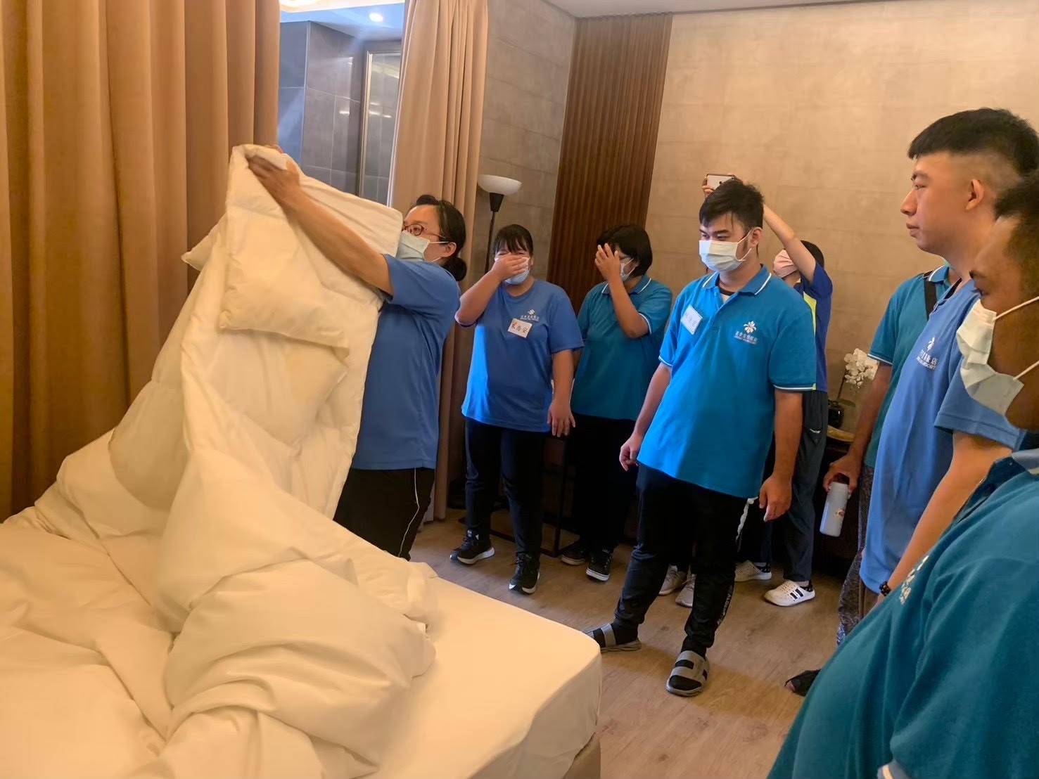 圖為113年房務班術科上課情形