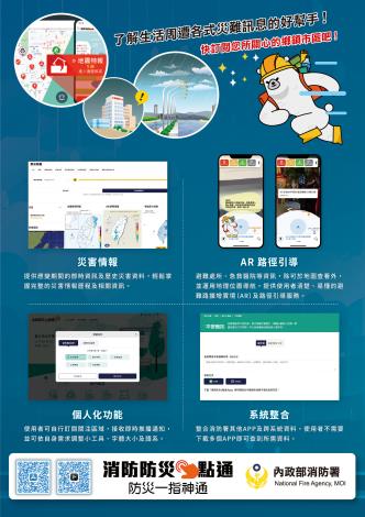 緊急避難處所位置即時掌控，立即上網搜尋「消防防災e點通」
