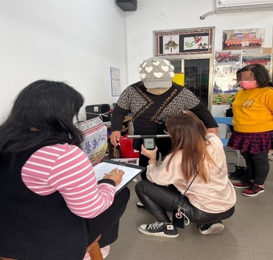 原民健康營造中心減重班上課前測量體重及腰圍