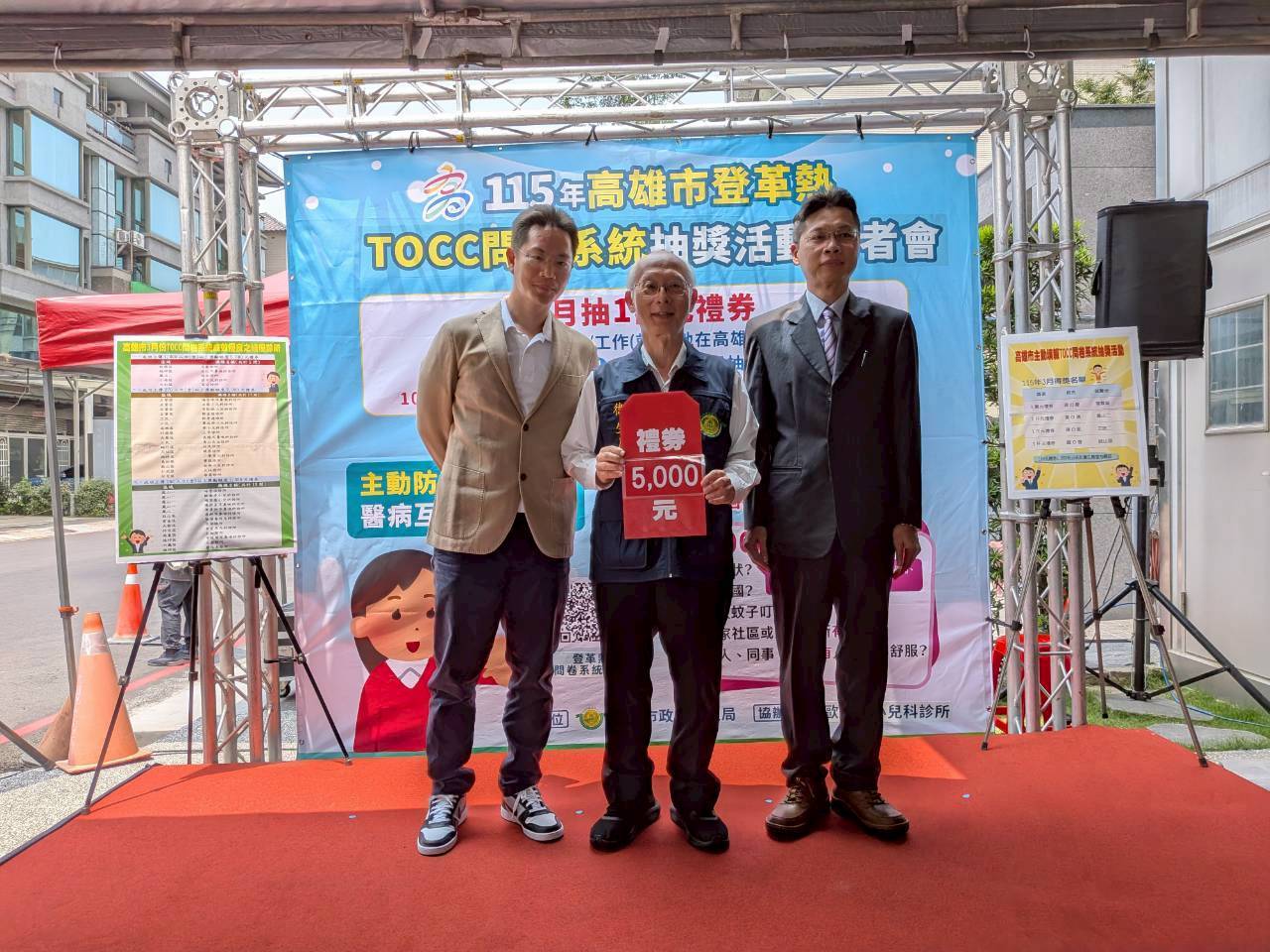 表揚推廣問卷系統績優診所(大於1000人次)，由局長頒發5000元禮券