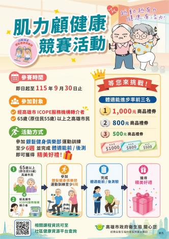 為守護長輩的肌力與行動力，衛生局首度串聯「長者內在能力檢測（IC...