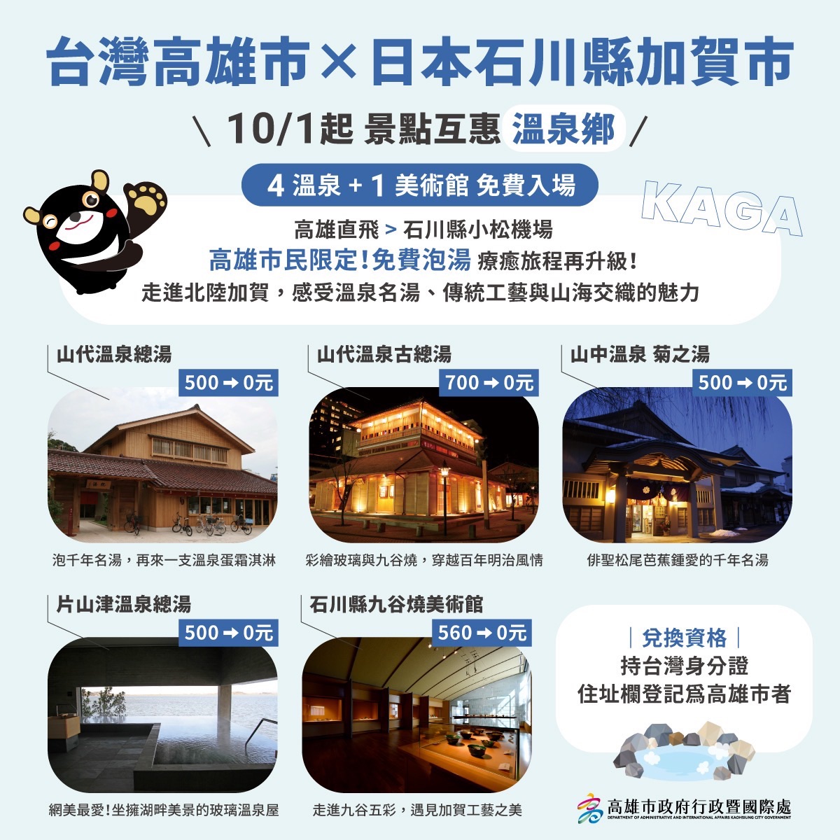 日本石川縣加賀市5大景點免費暢遊