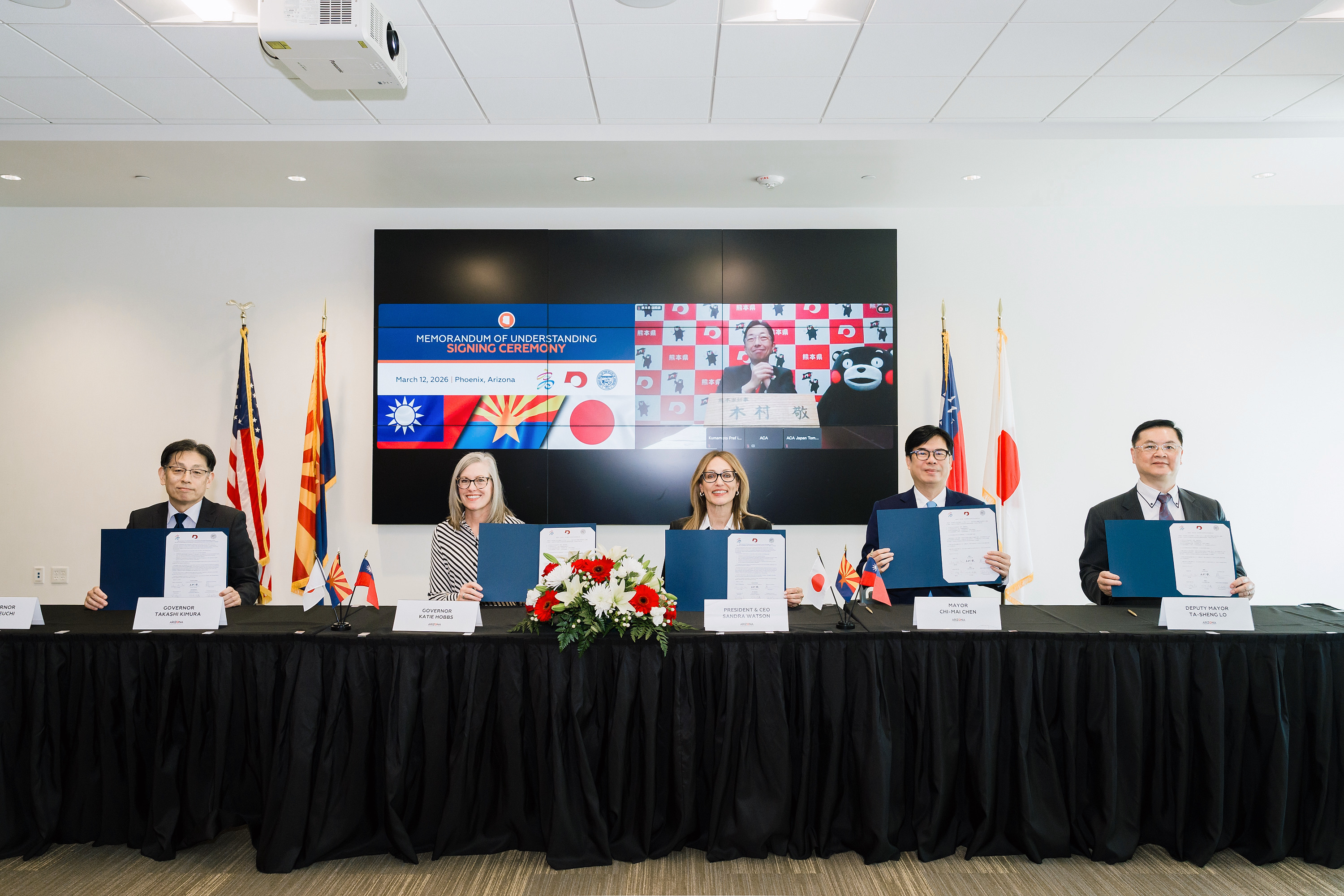 Taiwan–U.S.–Japan Connect Across the Pacific: Mayor Chen Chi-mai Signs Trilateral Cooperation MOU with Arizona Governor and Kumamoto Governor