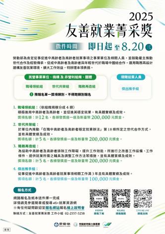 🌟【友善就職菁采獎，最高可獲得200萬訓練補助】