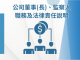 這是一張說明公司治理相關職責的圖示。藍色背景上有標題「公司董事(長)、監察人職務及法律責任說明」，下方圖案為三個人形連接著錢幣，象徵董事會與監察人對公司財務營運的監督職責。