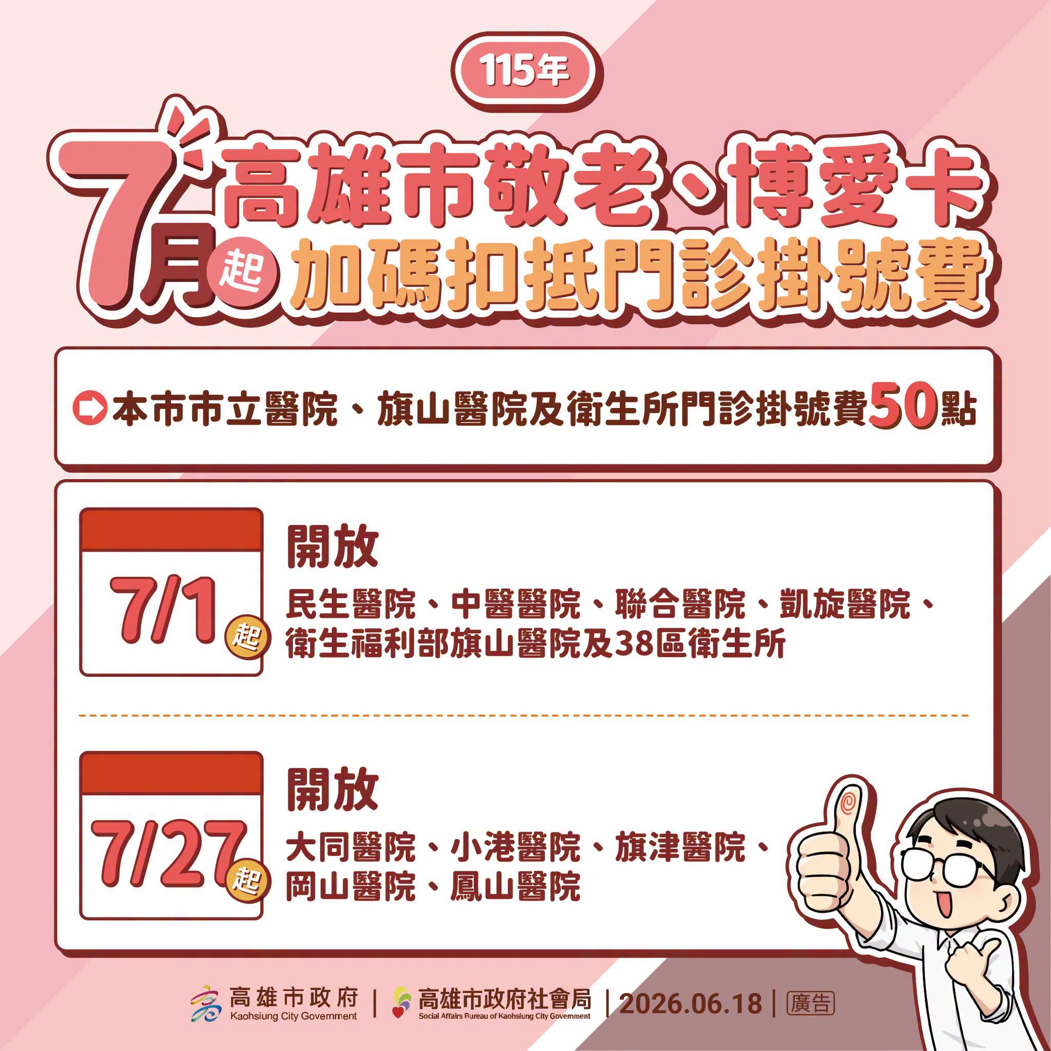 高雄敬老卡升級！
