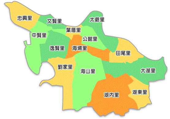 湖內區行政區域劃分圖