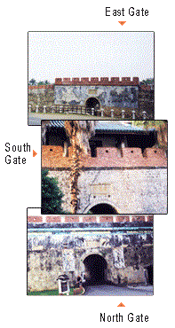  east gate & south gate & north gate