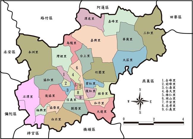 岡山行政區域圖